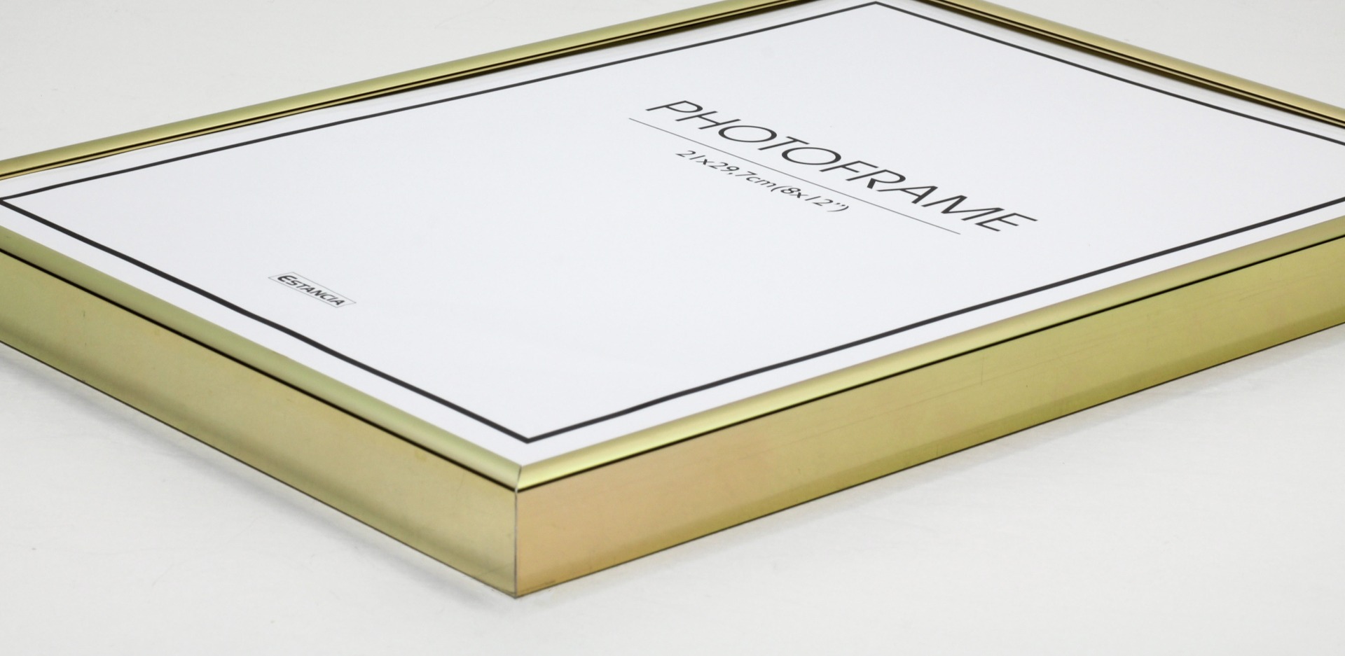 Aluminiumram Blank Guld Med Plexiglas - Estancia Fotoramar