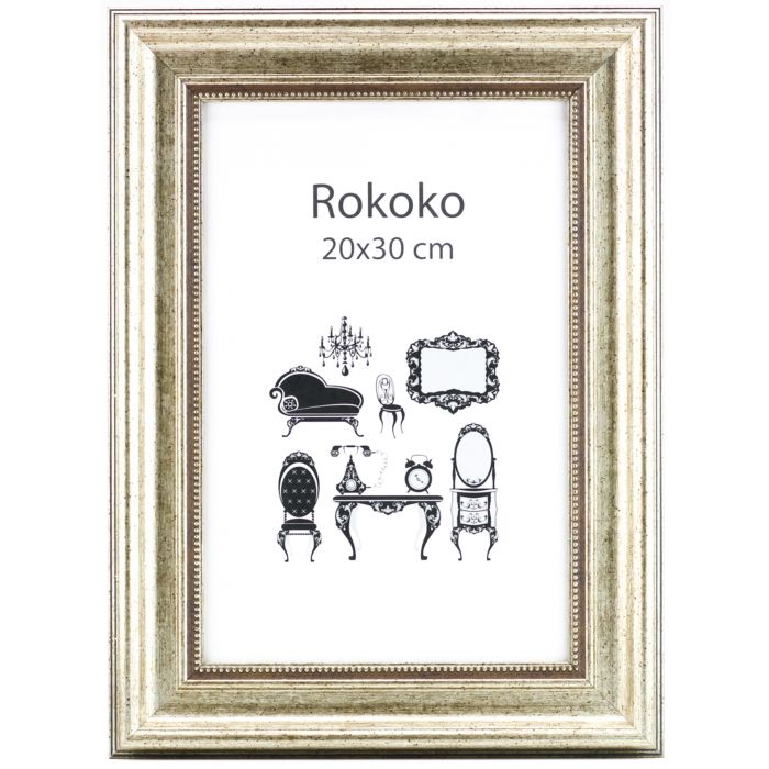 Buy Frame Rokoko Silver 30x40 cm here 